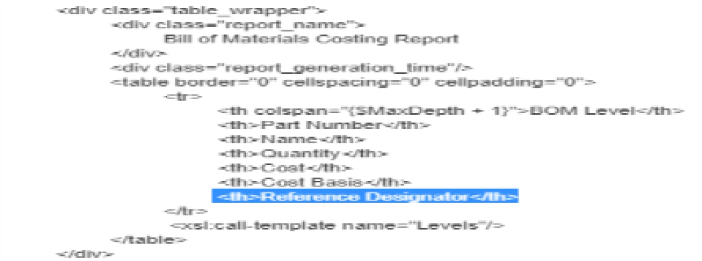 Examples of Custom BOM Reports - Aras Docs