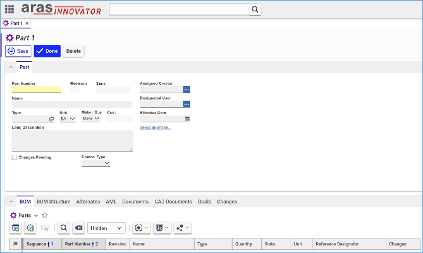 Part Number Required Creating a Part - Aras Docs