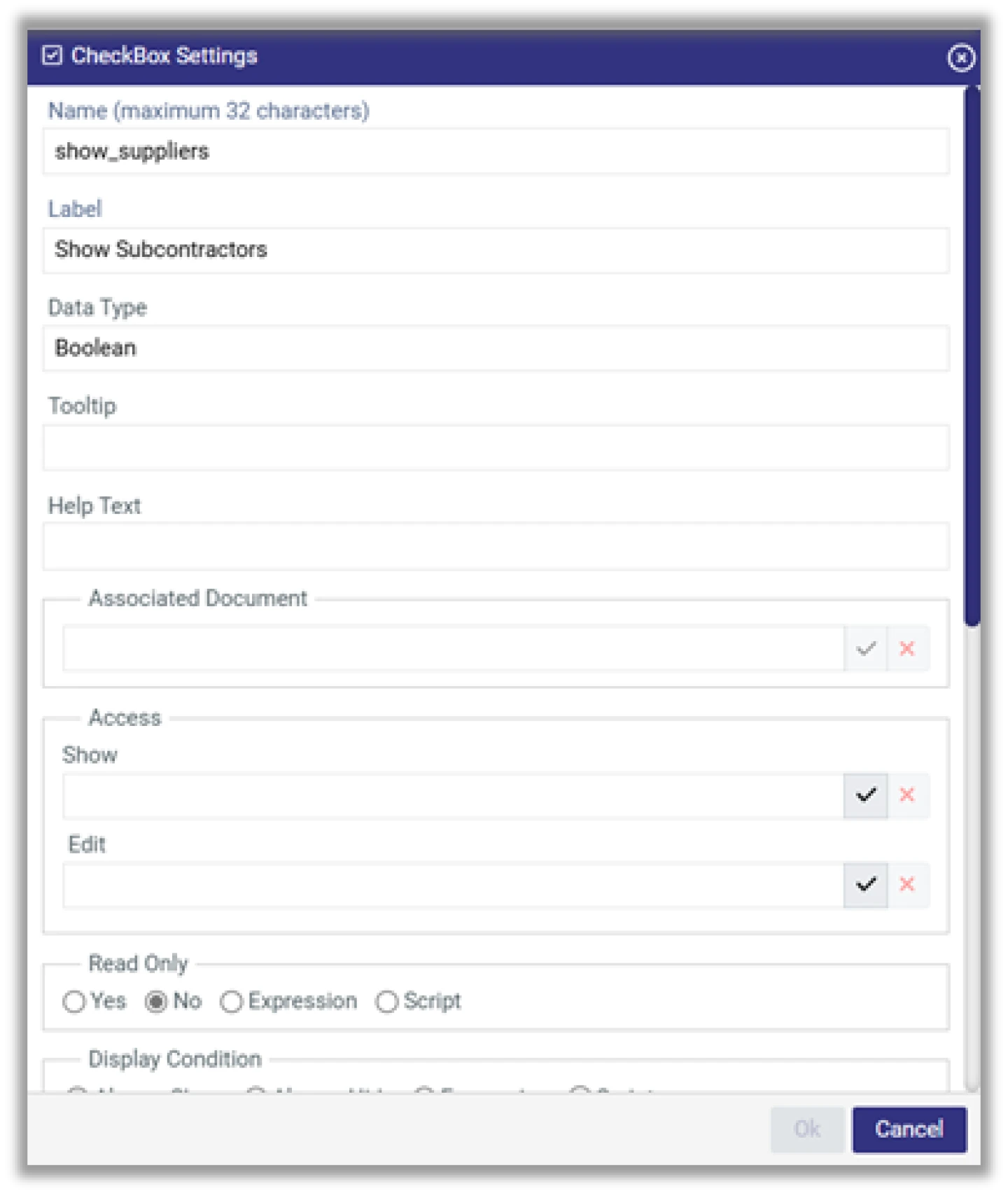 Checkbox Control - Aras Docs
