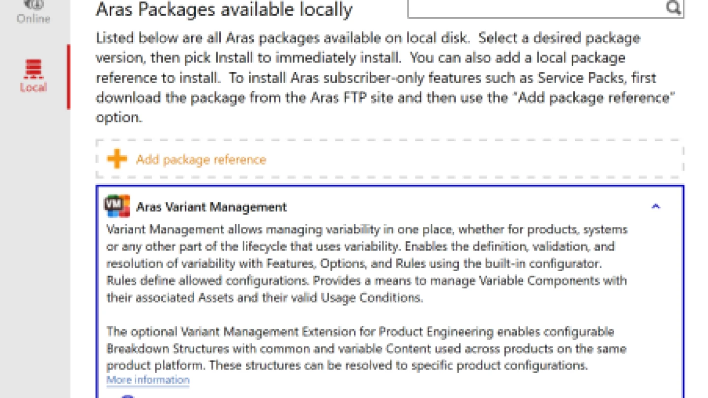 Default Variant Installing the Aras Variant Management application - Aras Docs