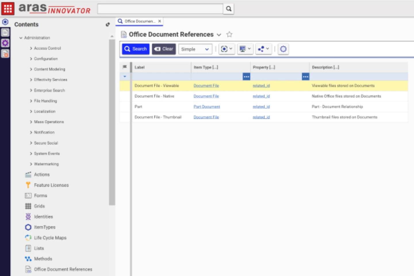 Document Reference Box Office Document References - Aras Docs