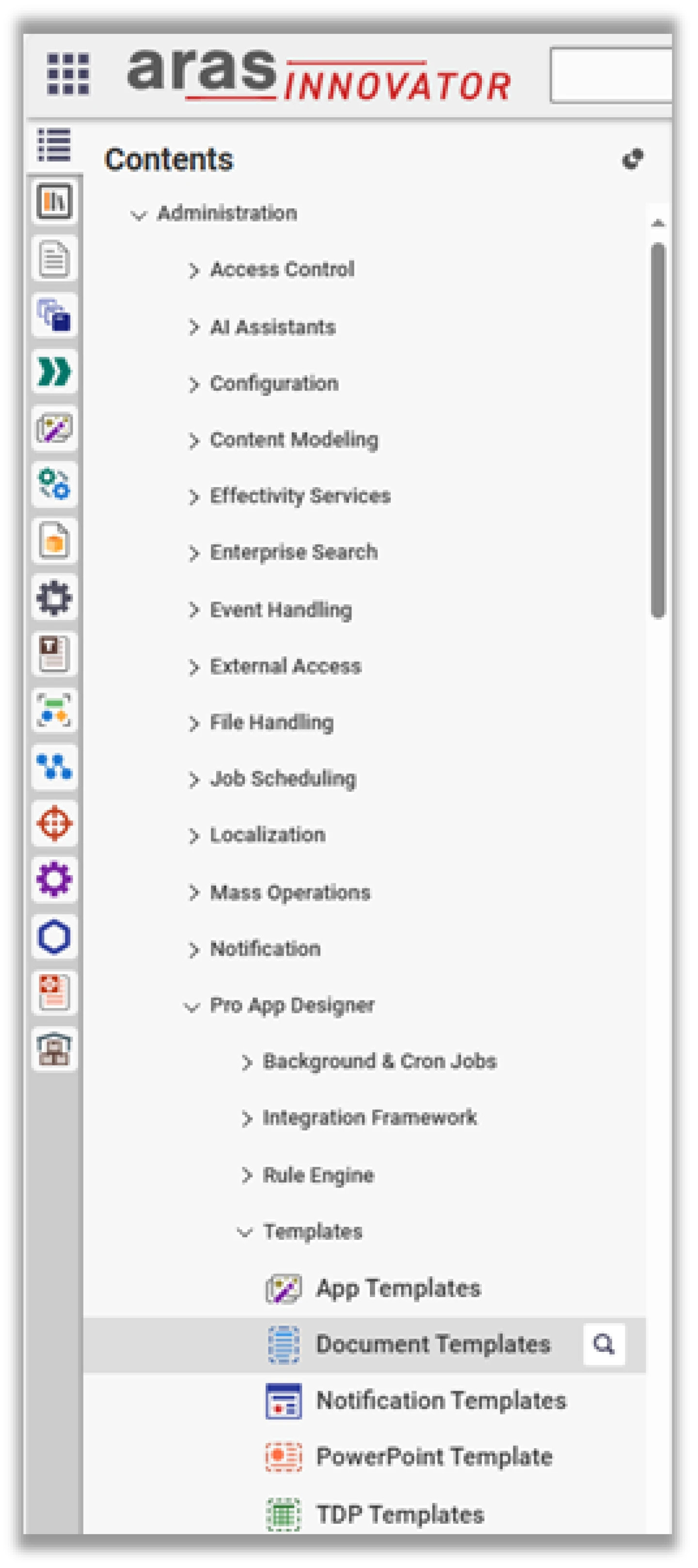 Document Generator Template Configurations - Aras Docs